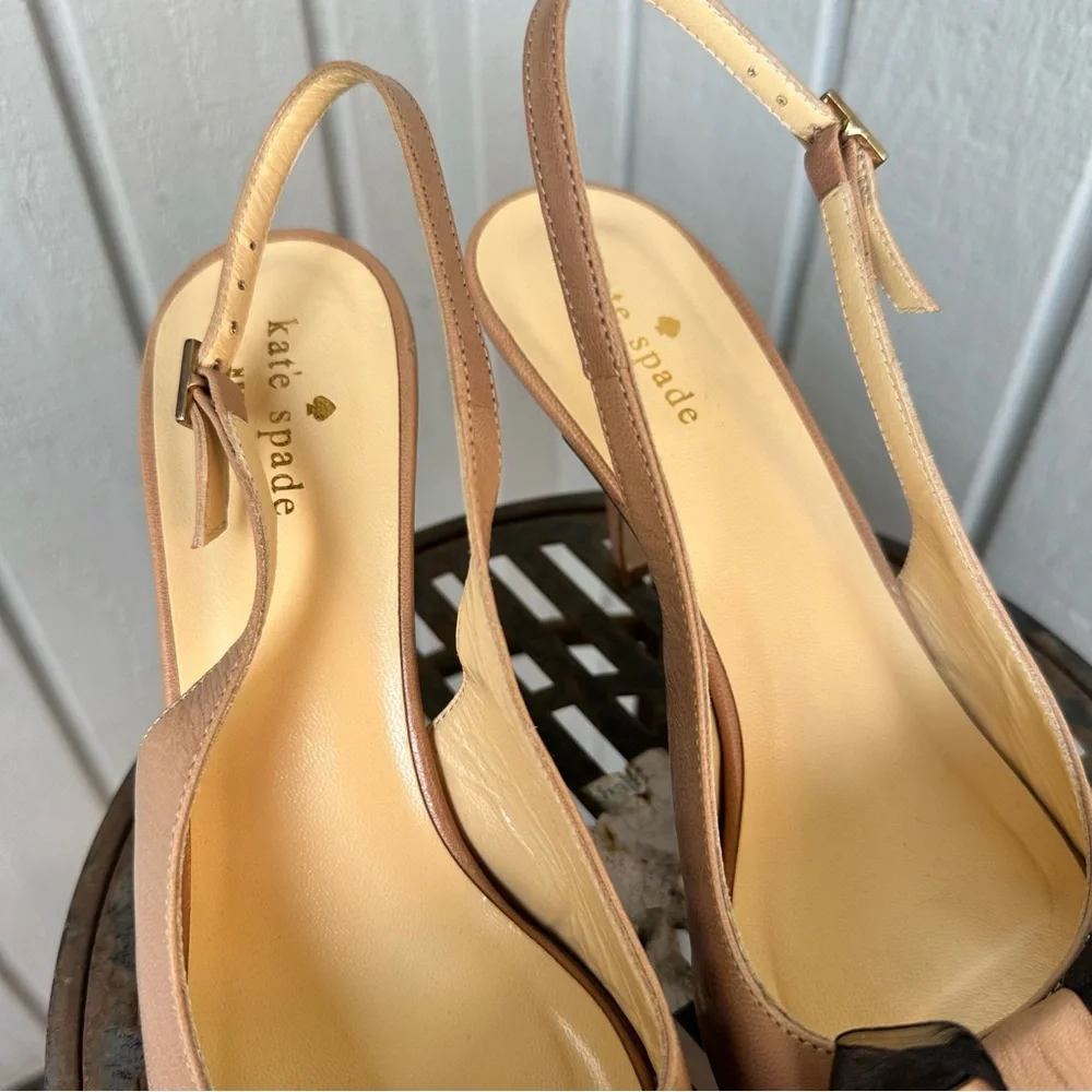 Kate Spade Billow Leather Slingback Heels size 8